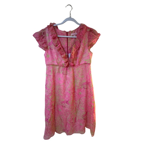 Lilly Pulitzer Women’s Size 6 Clare 100% Silk Chiffon Dress - Picture 2 of 6